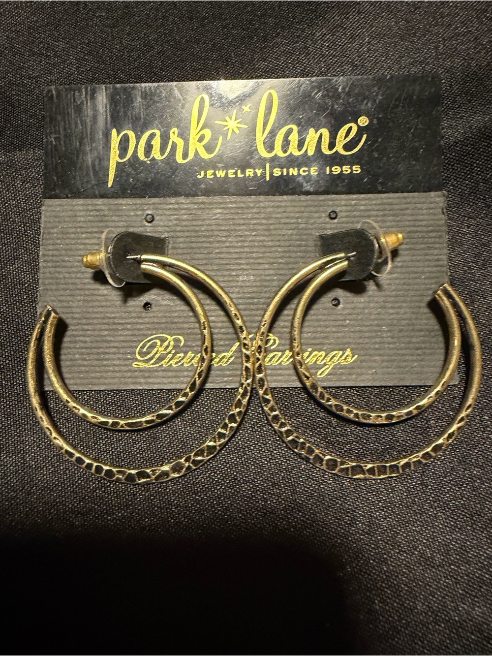 Park Lane A La Mode Double Hoop Earrings Burnished Gold Retired
